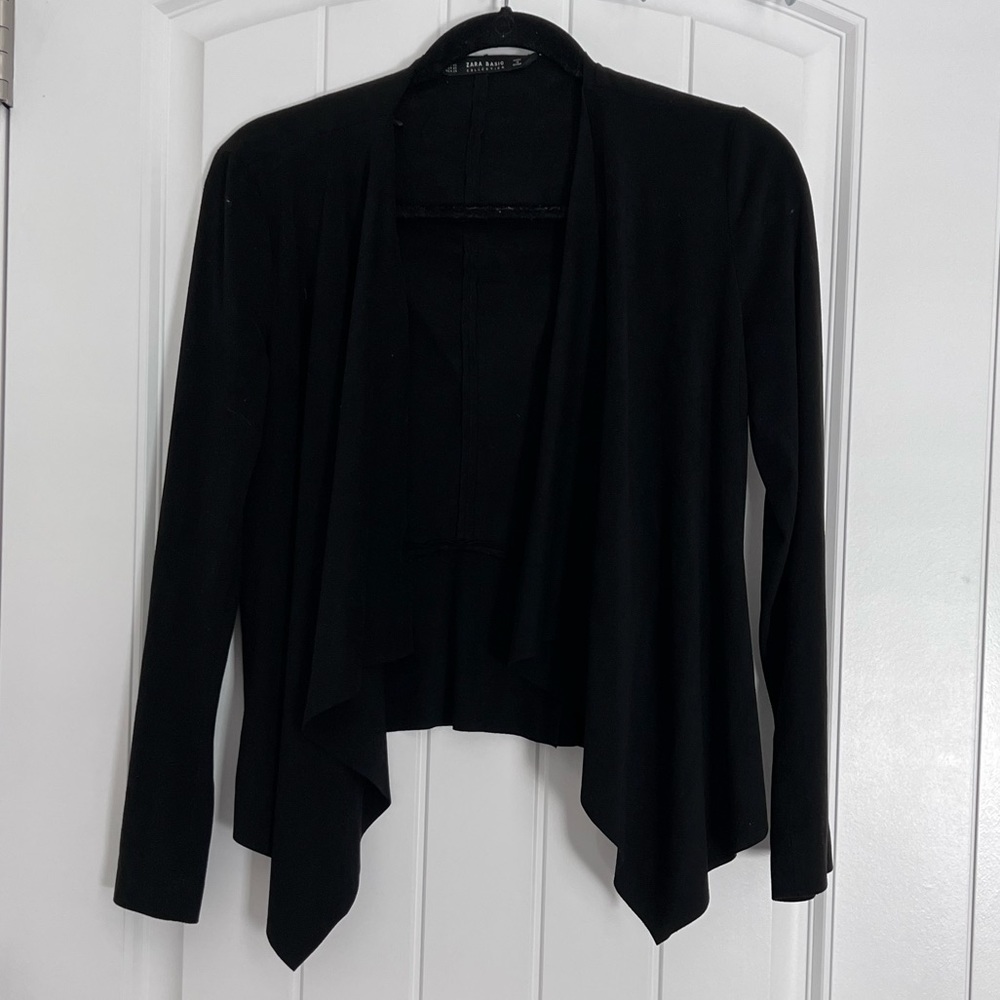 Black Draped Suede Jacket